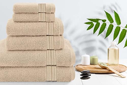 6 Piece Bath Towel Set - Beige