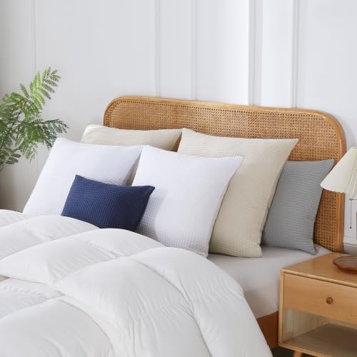 Shunjie.Home Waffle Pillow Shams King Size Set of 2 20x36, 100%