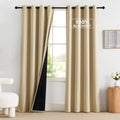 NICETOWN Biscotti Beige 100% Blackout Curtains 84 inch Long for