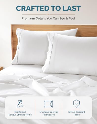 Casa Platino Twin Sheets Set –100% Cotton Twin Sheets with 2