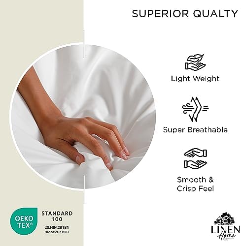 100% Cotton Percale Flat Sheet, Cream, 2 Flat Sheet, Crisp and Cool