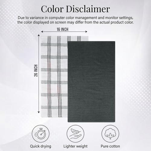 RIVERSIDE 12 Pack Large Premium Cotton Kitchen Towels 16x26 Inches