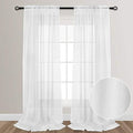 White 108 Inches Sheer Curtains Extra Long See Through Sheers for
