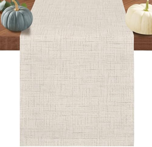 Table Runner Minimalist Creamy White Table Runners 14x72in Rustic