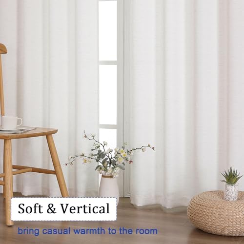 Chyhomenyc Bennet Linen Curtains 72 Inch Length 2 Panels Set, Burlap