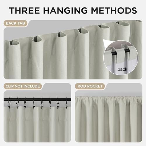 Joydeco Blackout Curtain 108 Inches Long - 100% Blackout Living Room