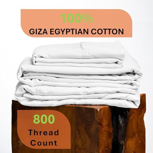 Shrinita 800 Thread Count, 100% Giza Egyptian Cotton Bedding Set, 6-PC