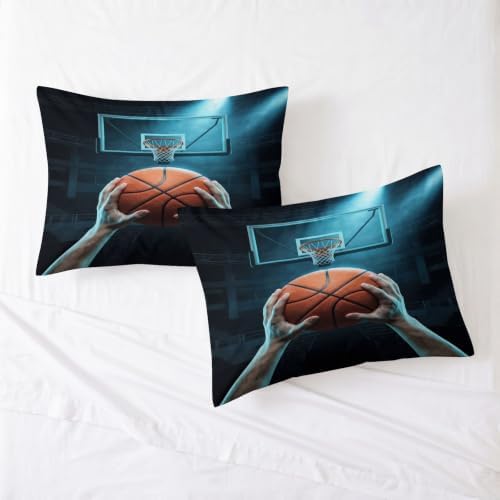 King Duvet Cover Set Soft Microfiber Sports Basketball