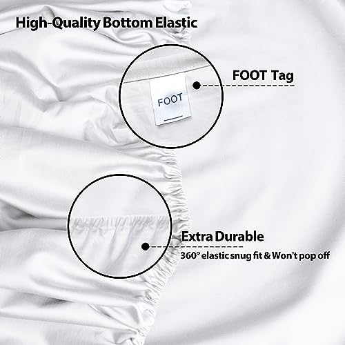 400 Thread Count Cotton Fitted Sheet Twin XL Size with 16" Deep Pocket