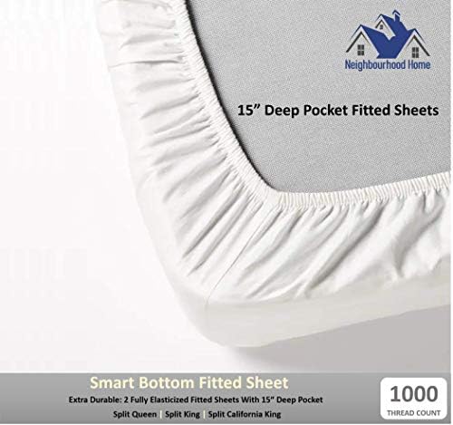 Split California King Egyptian Cotton Sheets Sets for Adjustable Bed