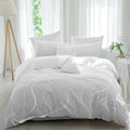 Grey Geometric Bedding Queen Duvet Cover Set, 3 Piece Microfiber Soft