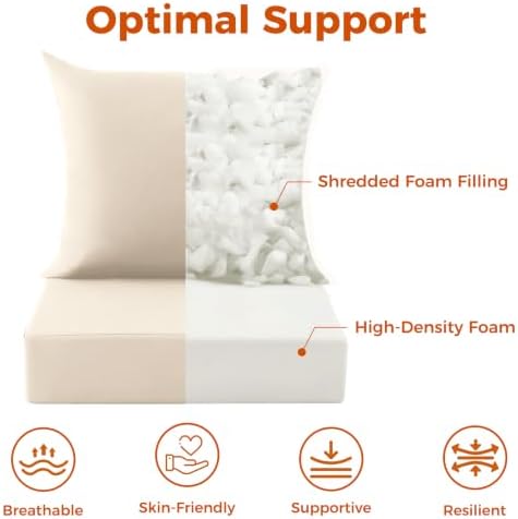 Deep Seat Patio Cushions Set of 4, 24x24x5.75 Inch, Waterproof Outdoor