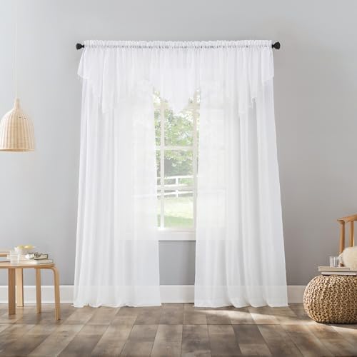No. 918 Erica Crushed Sheer Voile Rod Pocket Curtain Panel, 51" x