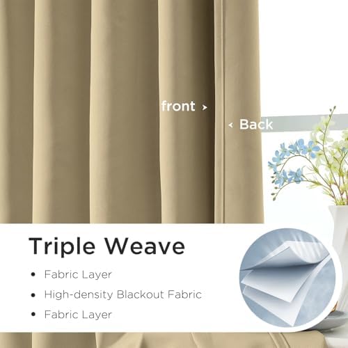 CUCRAF Blackout Curtains 72 inches Long 2 Panels Set for Bedroom