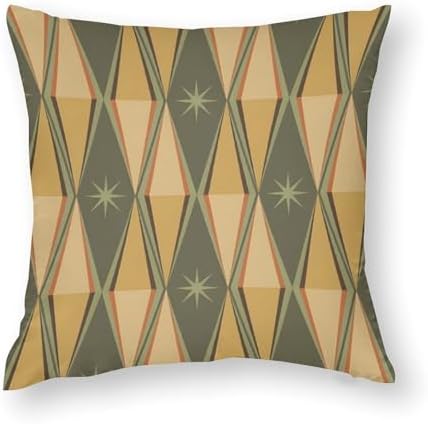 Mid-Century Modern Throw Pillow Covers 20x20 Inch Set of 2, Vintage