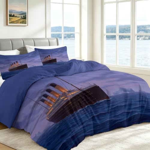 Vintage Titanic Reversible Duvet Cover Set California King