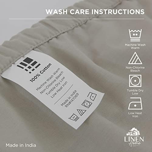 Linen Home 100% Cotton Percale Twin Size Fitted Sheet only, Light