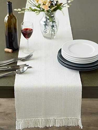 DII Variegated Tabletop Collection, Table Runner3x72, Off-White