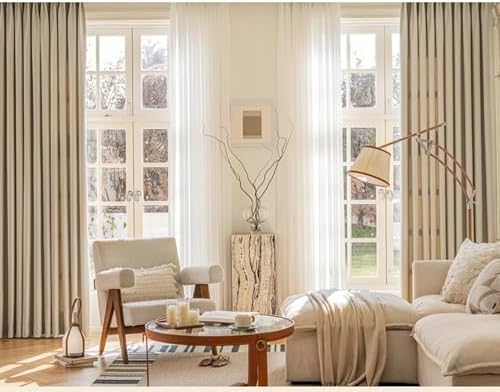 Beydodo Bedroom Curtains 63 Inches Long, Curtains for Living Room
