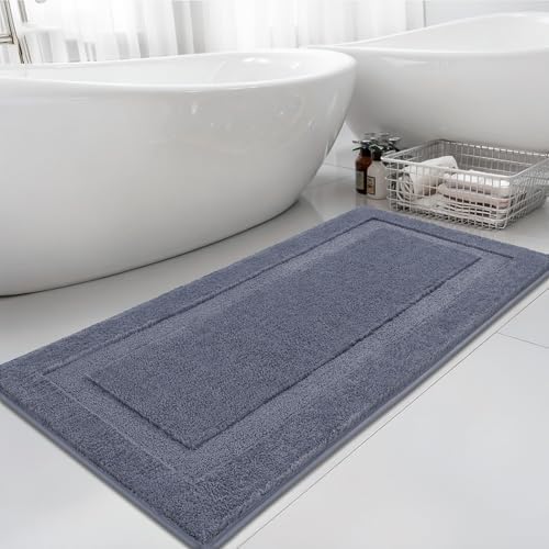 SHACOS Extra Soft Large Long Bathroom Runner Rug 60x24, Dark Grey
