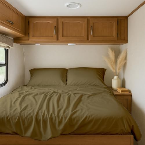 Shreem Linen RV Short Queen Sheets 60x75, 100% Egyptian Cotton 4-Piece