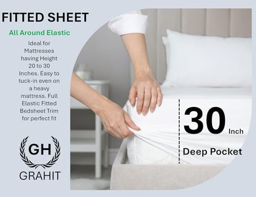 Egyptian Cotton 6-PC Taupe Full-XL 1000-TC 30" Pocket