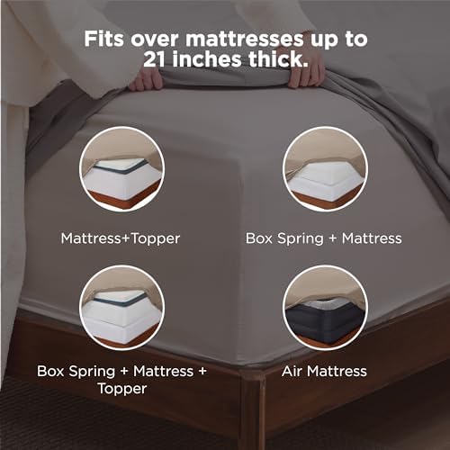 Bedsure Deep Pocket Queen Sheets Set - Fits Mattresses Up to 21 Inches