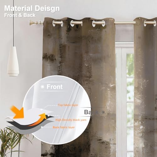 Blackout Curtains for Bedroom, Drapes Plastic Grommet Top Insulated