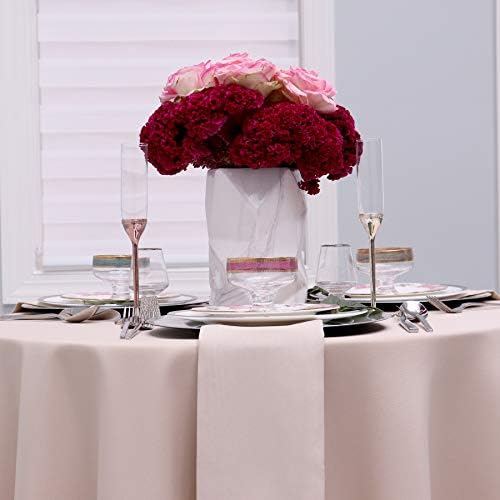 Kadut Beige Tablecloth - 70" Inch Round Tablecloths for Circular Table
