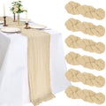 6 Pack 10Ft Beige Cheesecloth Table Runner 23 x 120 Inch