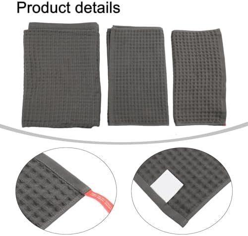 Waffle Weave Bath Towel Set 100% Cotton, Soft and Absorbent Quick Dry