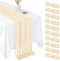 10 Pack Ivory 17 x 108 Inch Cheesecloth Table Runner - Boho Gauze