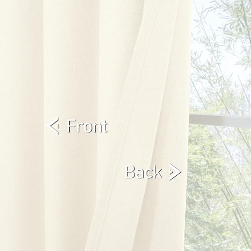 LAMIT Ivory Linen Curtains 84 Inch Length for Living Room 2 Panels