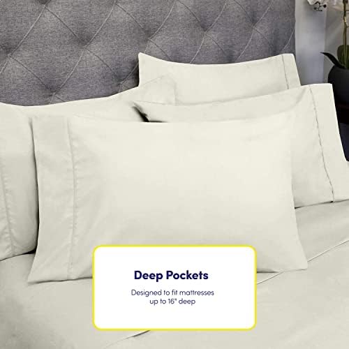 Twin Sheets Set – 4-piece Extra Deep Pocket Bed Sheets with Built-in