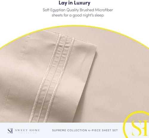 Twin XL Sheets - Breathable Luxury Sheets with Full Elastic & Secure