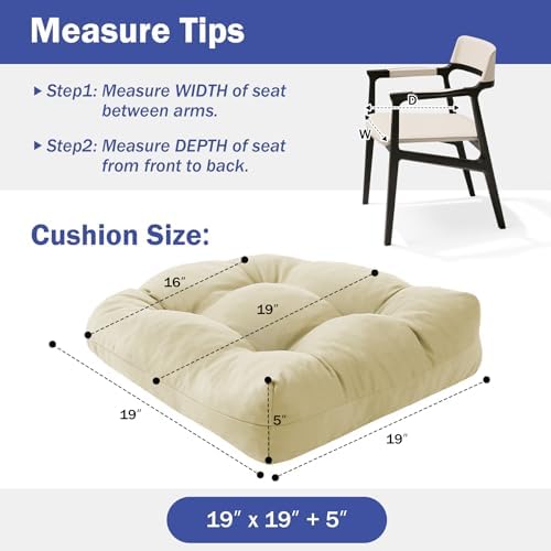 IPYNBAP Outdoor Chair Cushions Set of 2, Patio Chair Cushions with