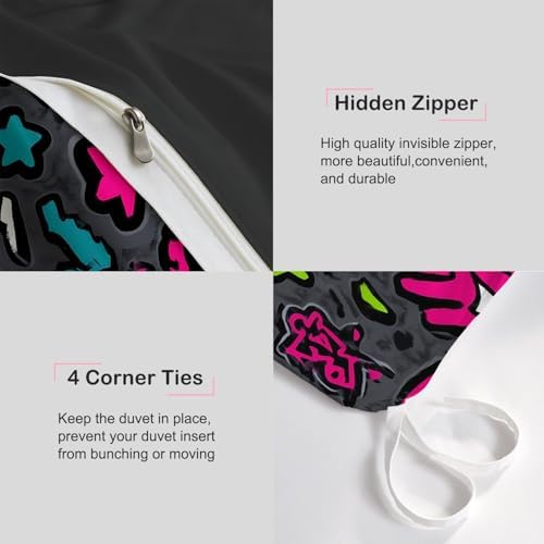 Super Soft Duvet Cover Set Microfiber Quilt Cover Abstract Cute