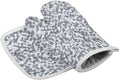 Quilted Cotton Terry Cloth Oven Mitt, Pot Holder Grey Abstract Art