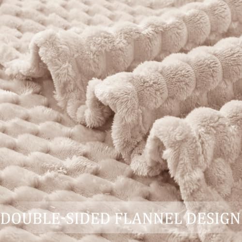Exclusivo Mezcla 3D Fleece King Size Blanket for Bed, Camel