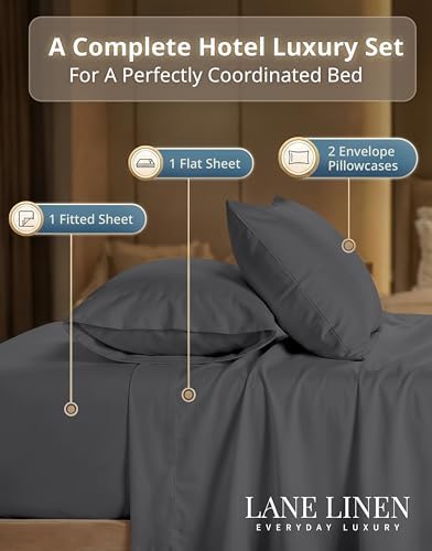 600TC 100% Cotton King Bed Sheets - Silky Smooth Sateen Weave
