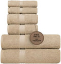 6 Pack Towel Set - 100% Cotton & Soft - Cozy, Luxury, Hotel Quality