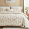 Cream Duvet Cover Set Twin Size 100% Washed Cotton Linen Like Textured