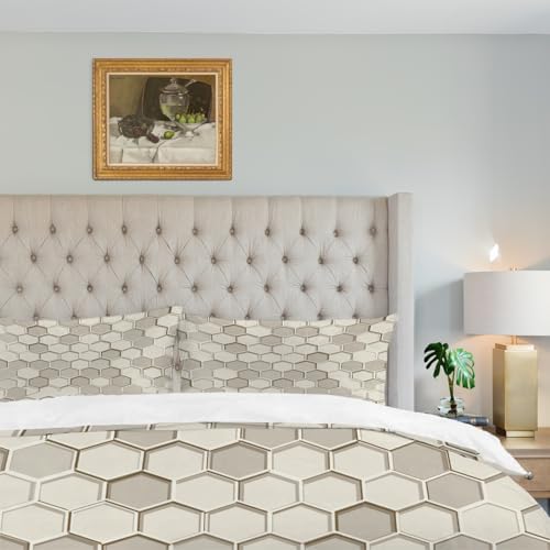 Shrahala Honeycomb Cells Geometric Pattern 100% Cotton Duvet Cover Set