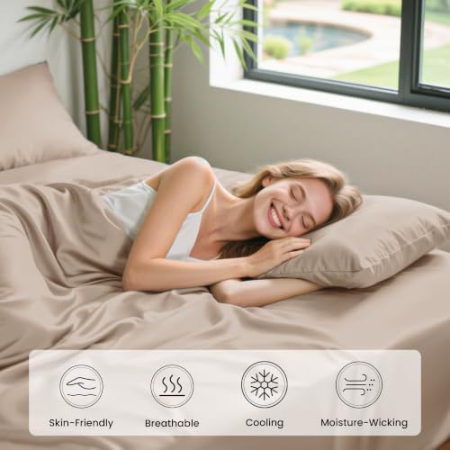 Love's cabin 4 Piece Full Size Sheet Set, 100% Rayon Derived from