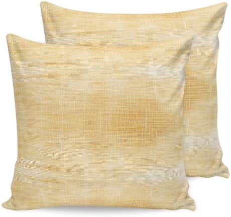 18x18 Pillow Covers Set of 2, Mustard Yellow Throw Pillow Covers