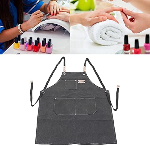 Cotton Canvas Apron, Adjustable Cross Back Cooking Apron with Pockets
