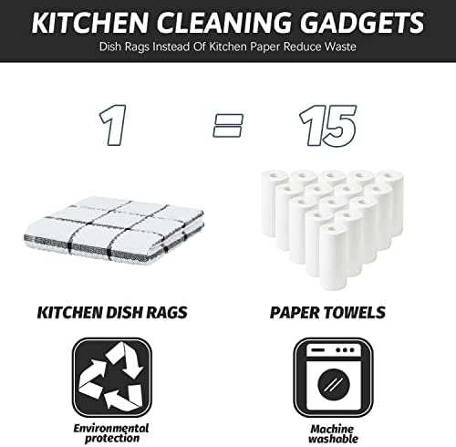 Nialnant 14 Pack Kitchen Towels,8 Pack 12x12 Inches 8 Ring Spun Dish