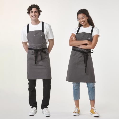 Cotton Cross Back Apron for Women with Pockets 4106JC
