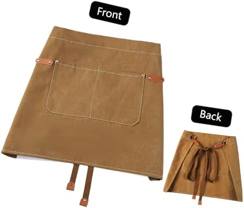 Waist Apron Half Short 1/2 Apron for Women Men Kitchen with 2 Pockets
