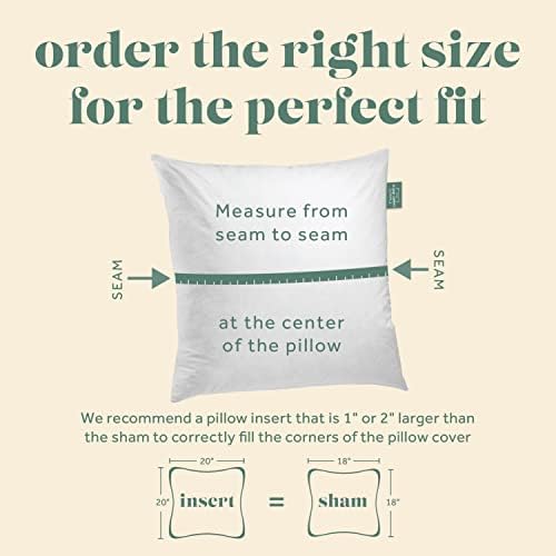 ComfyDown 20x20 Throw Pillow Insert, Down & Feather Fill, 100% Cotton